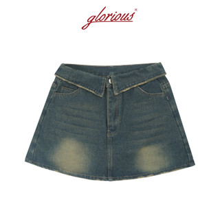 Quần váy jean cổ bẻ GLORIOUS Nemo Skirt dáng y2k có lót quần chất liệu cotton