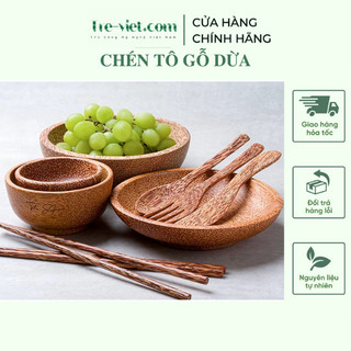 Tô gỗ dừa- Dĩa gỗ dừa- Chén gỗ dừa ăn cơm- Chén gỗ dừa nhỏ đựng nước chấm