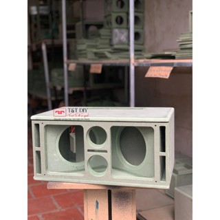 Vỏ box loa K10 hỏa tiễn bass 16 KT 48.5 x 24 x 30 gỗ mdf xanh 12mm, kiểu dáng độc đáo, cho ra chất âm rất hay