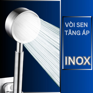 Vòi hoa sen inox, vòi sen tăng áp lực nước, tiết kiệm nước, bộ vòi sen inox siêu bền, bảo hành 12 tháng
