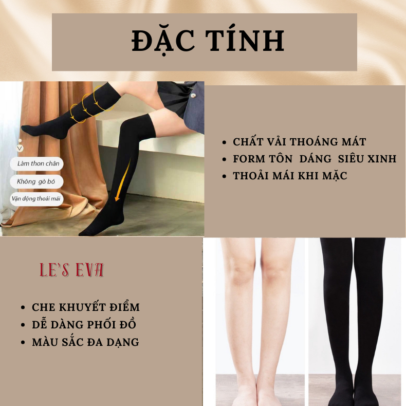 Tất Vớ Nhung Dài Qua Gối Màu Trắng Đen JK Lolita cosplay phong cách Nhật Bản chất dày siêu mịn T10 - Leseva