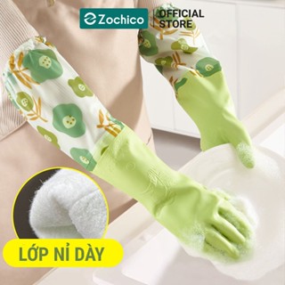 Găng tay rửa chén lót nỉ, bo chun dài qua khuỷa tay chống thấm nước Zochico