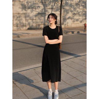 QDSTORE - Váy cotton đen dài