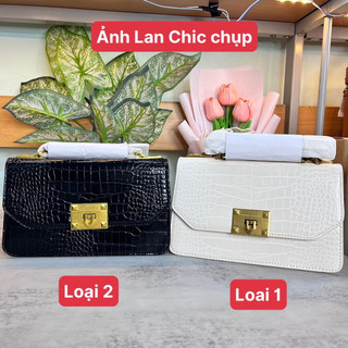 Túi xách nữ chữ C N K quảng châu KHOÁ NHỌN size  22 đeo chéo đeo vai, dây xích đem da