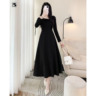 Đầm nữ Twentyfive dáng dài dạo phố dự tiệc trễ vai lệch phong cách thanh lịch DQ12
