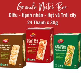 Hộp Granola Nutribar Điều - Hạnh nhân - Hạt và trái cây giảm cân, ăn kiêng, bổ sung năng lượng 30g x 24 thanh Dan D Pak