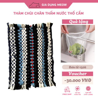 Thảm chùi chân, thảm lau chân thấm nước thổ cẩm, vintage