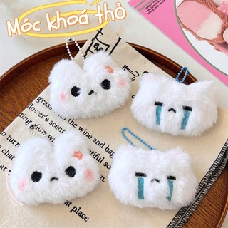 Móc khóa gấu thỏ bông có thể bóp kêu tiếng