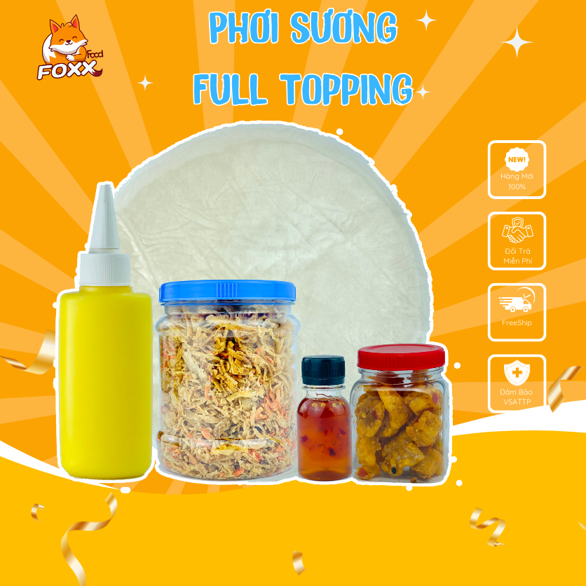 Bánh Tráng Phơi Sương - Combo Bánh Tráng Phơi Sương Full Topping - Fox Food