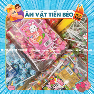 Combo 50 cây kẹo mút mini mix các vị trái cây cho bé, đồ ăn vặt, Ăn Vặt Tiến Béo