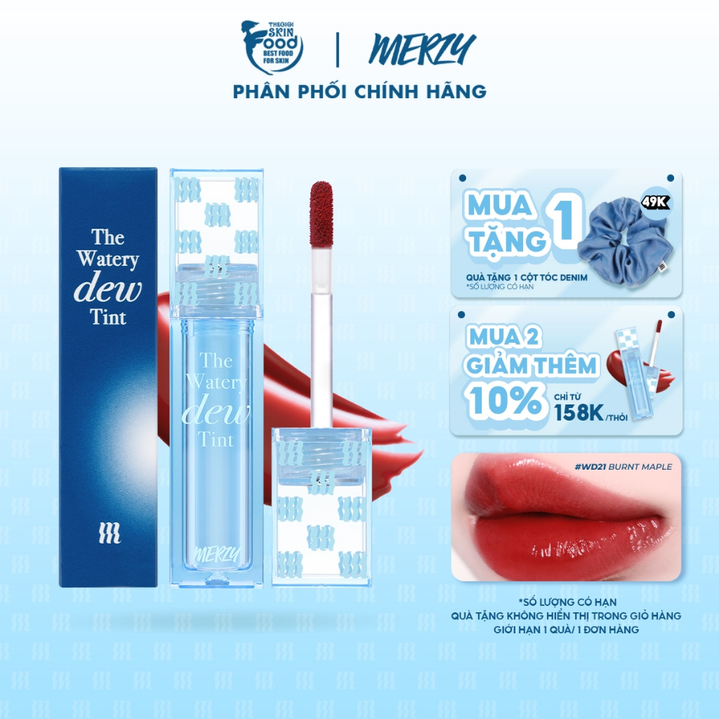 [New - Season 4] Son Tint Bóng Dạng Thạch, Lâu Trôi Cho Đôi Môi Ẩm Mịn Hàn Quốc Merzy The Watery Dew Tint 4g