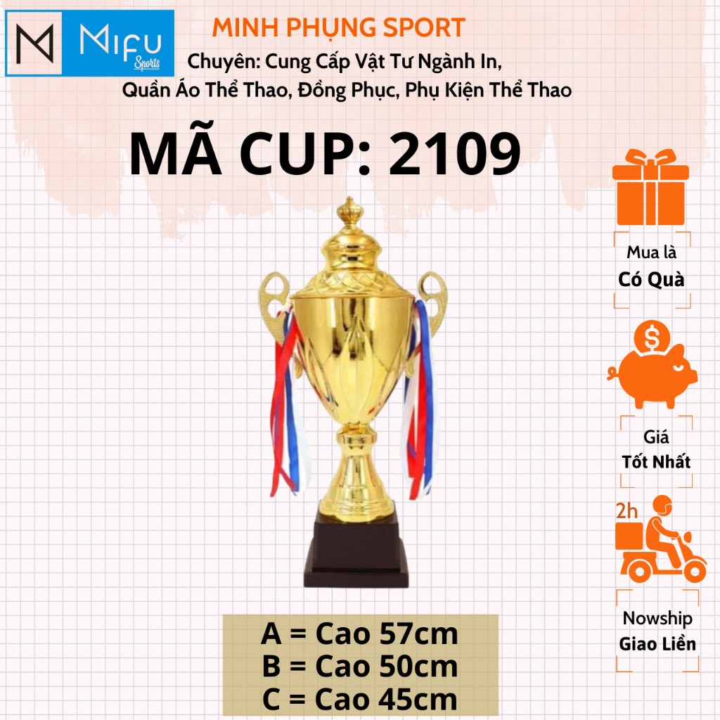 Cup bóng đá kim loại, cup c1 lưu niệm vinh danh thể thao mạ vàng bền chắc có thiết kế miễn phí in th
