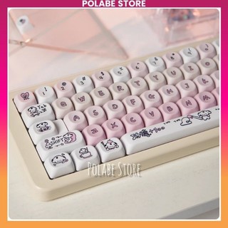 Keycap Pink Puppy MOA profile Keycap PBT bàn phím cơ - Polabe Store