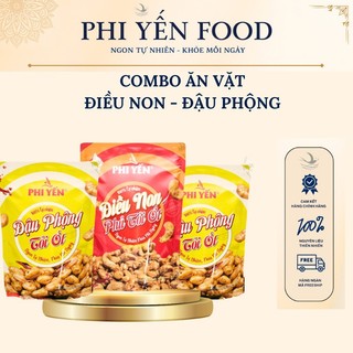 Combo ăn vặt Hạt điều tỏi ớt Đậu phộng tỏi ớt Bắp rang bơ siêu ngon