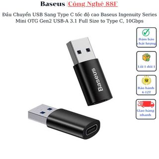 Đầu chuyển usb sang type c tốc độ cao baseus ingenuity series mini otg gen2 usb-a 3.1