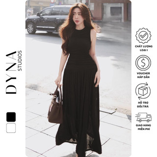Váy sát nách dáng xoè dài 𝐀𝐒𝐇𝐘𝐋𝐄𝐘 thân xếp nhún ngang xinh xắn