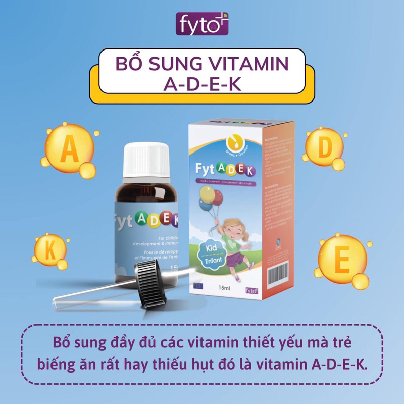 Fytadek bổ sung đầy đủ vitamin thiết yếu A,D,E,K