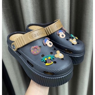 Dép cross dép sục bánh mì đế cao 6cm tặng kèm sticker đáng yêu
