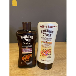 Combo dầu phơi nắng 200ml + kem chống nắng Ánh Nhũ 180ml 30spf Hawaiian Tropic