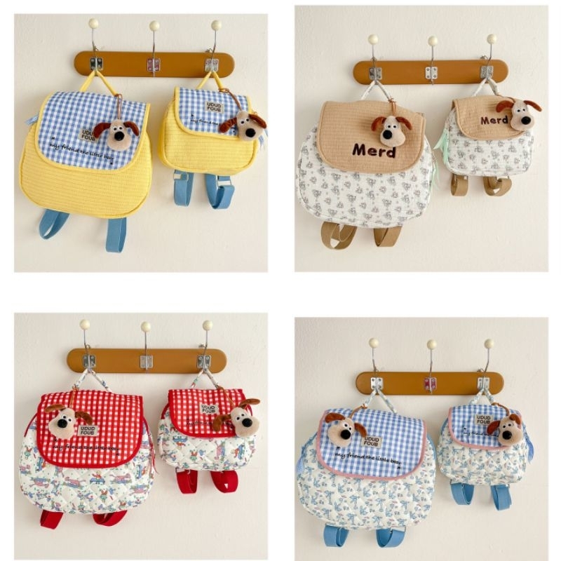 Balo mẫu mới 2024, chất liệu đẹp dày dặn kèm thú bông như hình cho bé