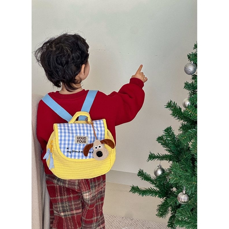 Balo mẫu mới 2024, chất liệu đẹp dày dặn kèm thú bông như hình cho bé