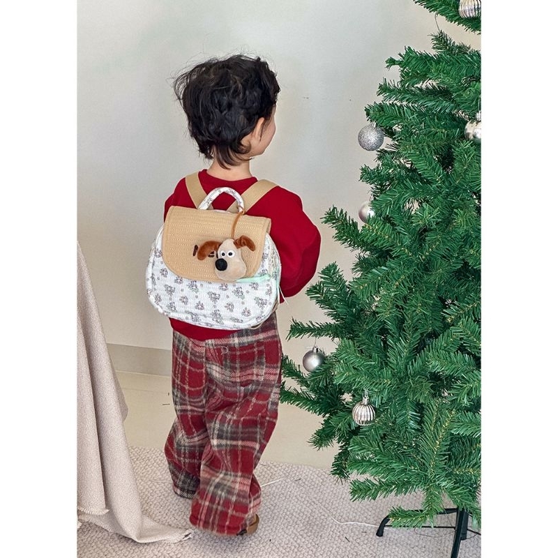 Balo mẫu mới 2024, chất liệu đẹp dày dặn kèm thú bông như hình cho bé