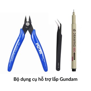 Bộ dụng cụ hỗ trợ lắp Gundam, Kìm + Nhíp + Bút kẻ Line