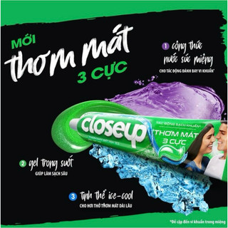 Kem đánh răng Closeup bạc hà thơm mát