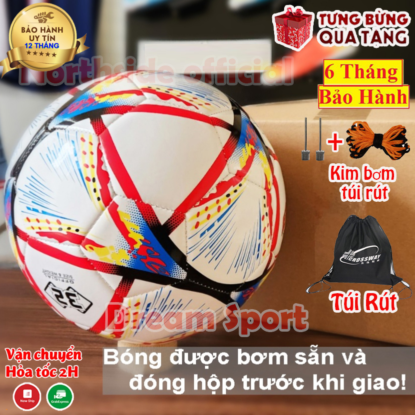 Quả bóng đá tiêu chuẩn - Loại 3 lớp - Banh da số 5 + Tặng kim bơm, túi lưới Bảo Hành Da 12 Tháng SIÊU HOT