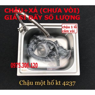 [SIÊU SỈ] Chậu Rửa Chén Bát 100% INOX N37 4237 và Bộ Xả chậu