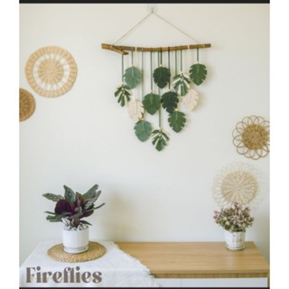 Mành lá treo tường trang trí nhà cửa homestay theo phong cách boho