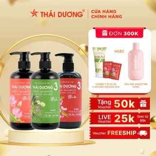 Dầu gội dược liệu Thái Dương 3 Chai 200ml, 500ml dành cho tóc thường, gàu ngứa - Sao Thái Dương
