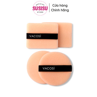 (Bịch 2 cái) Bông phấn khô tròn nhỏ BP01/vuông BP02 Vacosi | Bông dặm phấn phủ, phấn bột - CIRCLE/ROUND/SQUARE PRO PUFF
