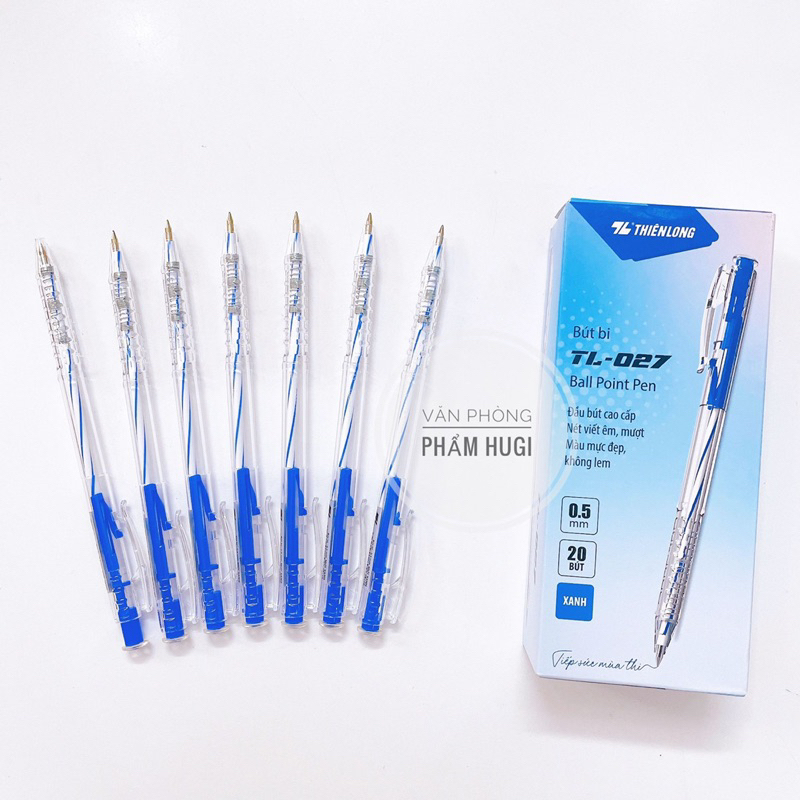 20/cây bút bi TL-027 của tập đoàn Thiên Long( tặng kèm 1cây butTL khi mua 1hộp )