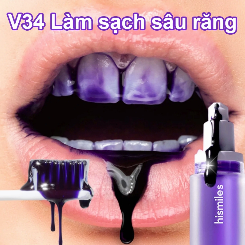 Serum làm Trắng Răng HISMILE V34 Kem Đánh Răng Tẩy Trắng Răng Tại Nhà không gây ê buốt cho răng trắng răng tự nhiên