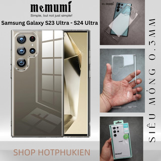 Ốp lưng siêu mỏng 0.3mm cho Samsung Galaxy S23 Ultra S24 ultra hiệu Memumi Crystal trong suốt, chông ố vàng