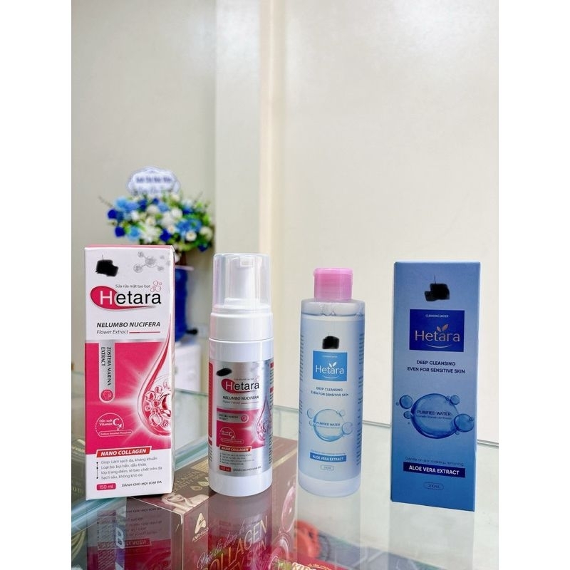 SỮA RỬA MẶT HETARA tạo bọt 150ml Nước Tẩy Trang Hetara 200ml hỗ trợ làm sạch sâu, sáng da