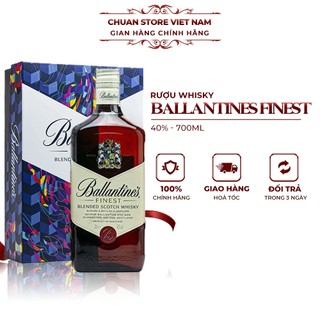 Rượu whisky Ballantines Finest 40% chai 700ml kèm hộp quà biếu tết nhập khẩu chính hãng