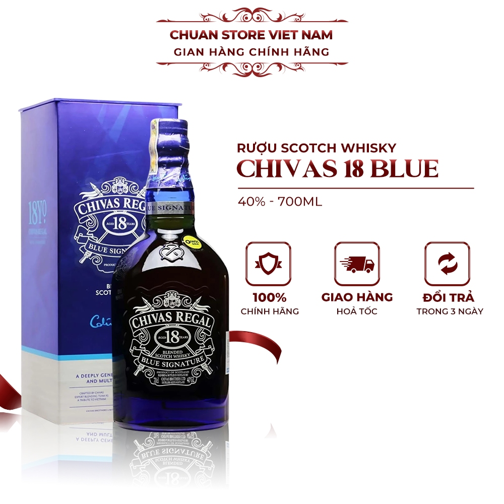 Rượu Whisky Chivas 18 năm Blue Signature 40% 700ml hàng công ty nhập khẩu chính hãng