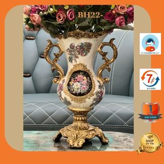 Bình hoa đẹp phong cách tân cổ điển sang trọng, bình hoa tân cổ điển thiết kế độc đáo chất liệu composite, BH22