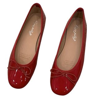 𝐁𝐥𝐚𝐮𝐞𝐁𝐥𝐮𝐦𝐞🦋 🍒 Cherry Red Ballet Flat 🍒 Giày Ly Phạm đế bệt