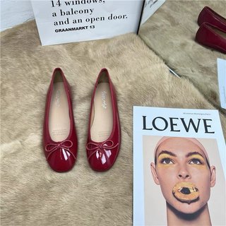 𝐁𝐥𝐚𝐮𝐞𝐁𝐥𝐮𝐦𝐞🦋 🍒 Cherry Red Ballet Flat 🍒 Giày Ly Phạm đế bệt