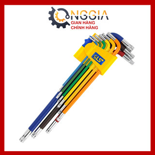 Bộ lục giác đầu Bông 7 màu 9 món đa năng độ cứng cao chuyên vặn siết Bulong Bộ hoa thị lục giác bông ONGGIA