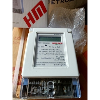 Công tơ điện 1 pha kiểu điện tử HM-666 hồng minh loại đắt