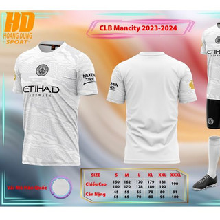 Bộ quần áo bóng đá man city trắng rồng 2024