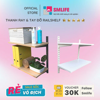 Tay đỡ kệ, thanh ray lỗ đôi treo tường Railshelf SMLIFE