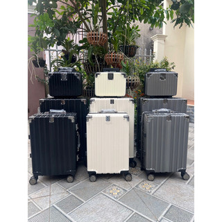 COMBO VALI + CỐP MINI KHUNG NHÔM KHOÁ SẬP SIZE 20-24 ( VALI 2 NGĂN KHOÁ KÉO KÍN CÓ KHAY NƯỚC )