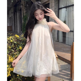 Đầm váy dự tiệc sát nách ba lỗ phối ren lưới gợi cảm hot girl váy đầm cổ yếm dáng ngắn baby doll hottrend Hàn Quốc SP138