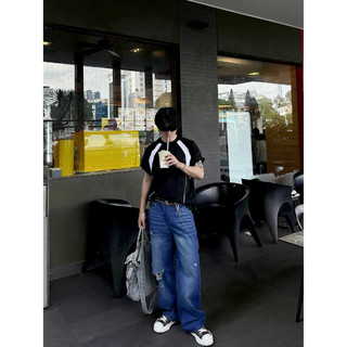 Quần jeans ống suông form rộng unisex Doubo