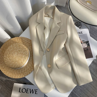 Áo blazer quảng châu 2 lớp 2 màu nude- đen khuy đồng
